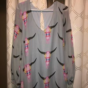 Show Me Your MuMu Bull Head Long Sleeve Dress